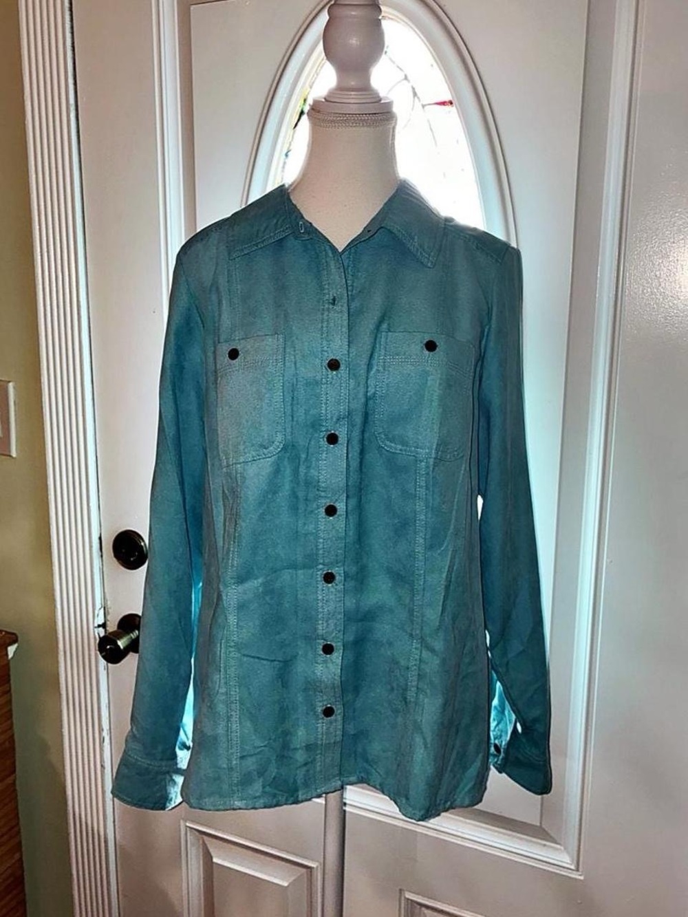 croft & barrow Teal Button-Front Women's Shirt Jacket